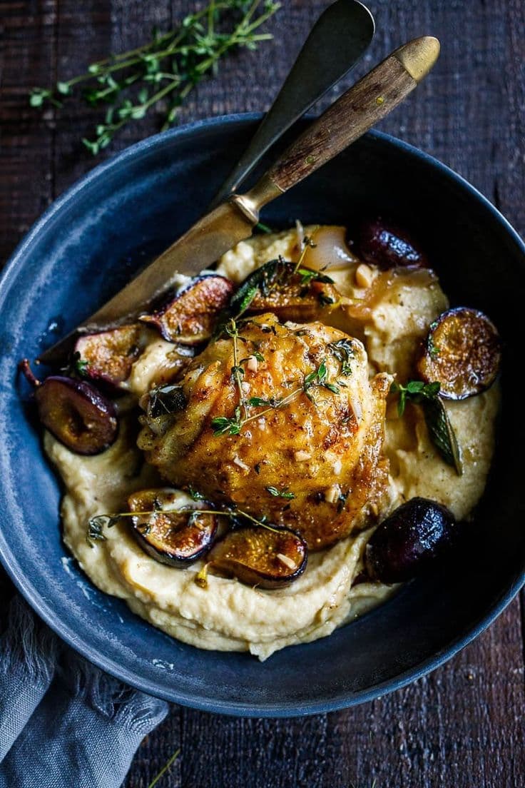 Braised Chicken with Fresh Figs