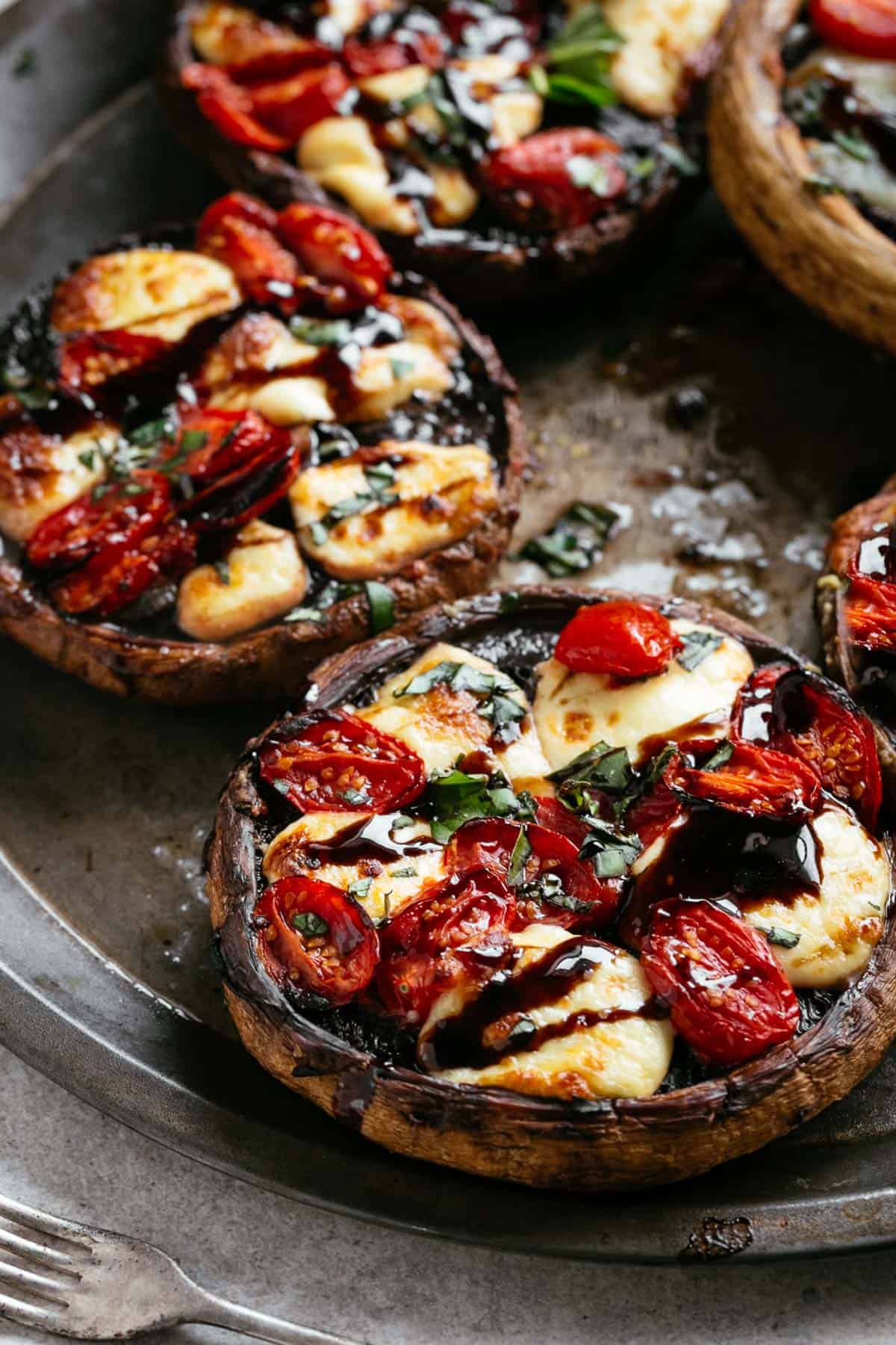 Caprese Stuffed Garlic Butter Portobellos