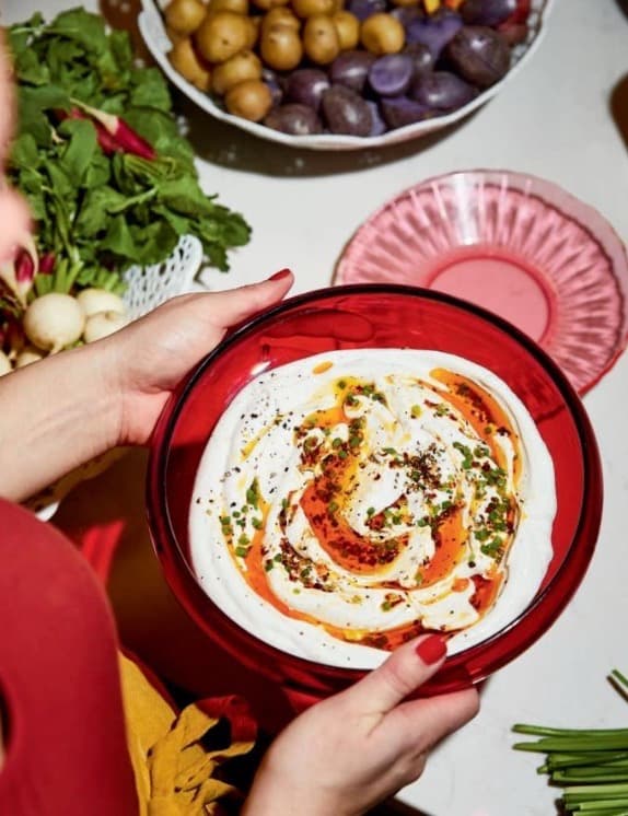 Labne with Sizzled Scallions and Chile