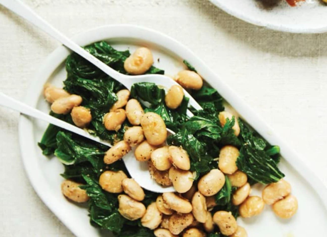 Pan-Fried Butter Beans and Greens