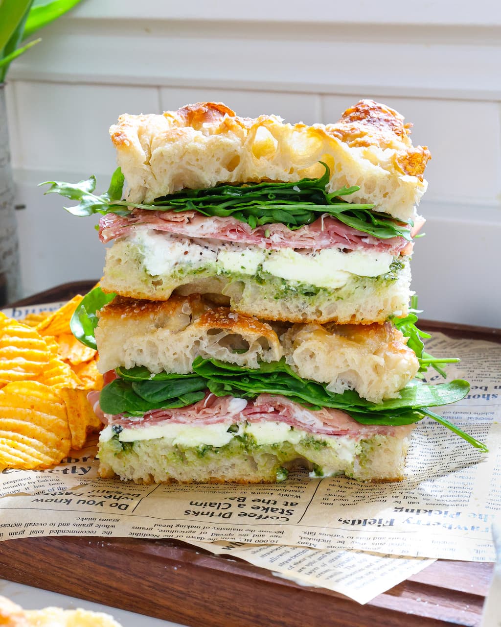 Pesto & Prosciutto Italian Foccacia Sandwich