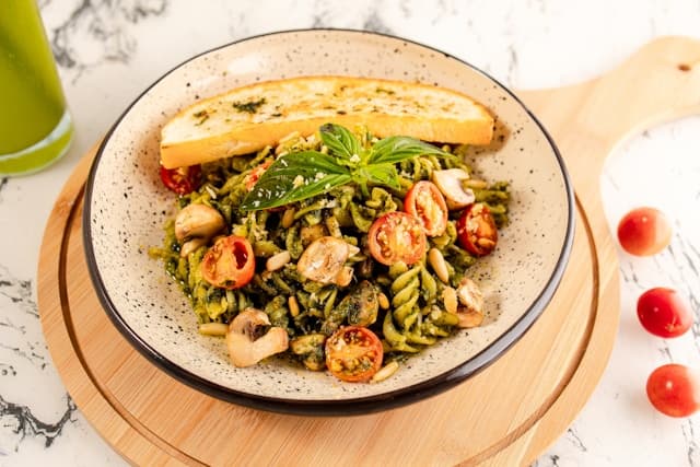 Roasted Veggie Pesto Pasta