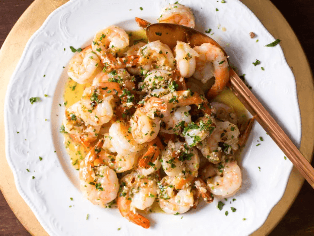 Shrimp Scampi With Garlic, Red Pepper Flakes, and Herbs