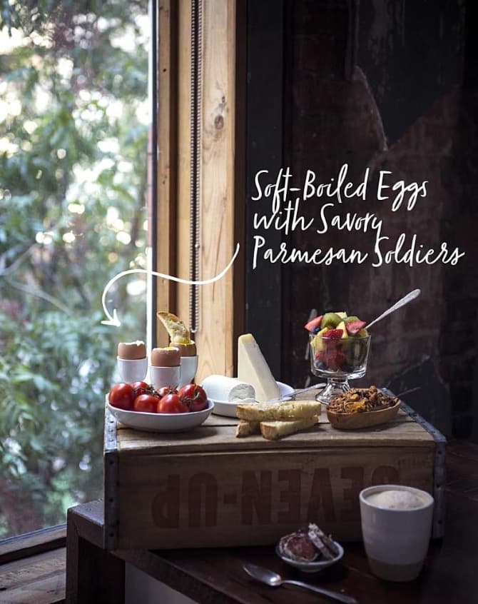 Soft Boiled Eggs with Savory Parmesan Soldiers