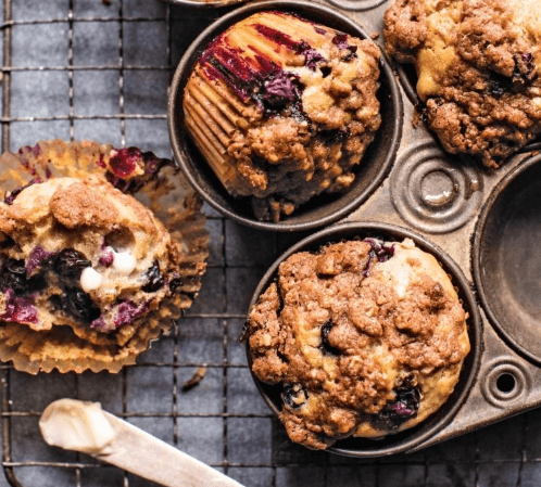 Earl Grey Blueberry Muffins with Cinnamon Streusel